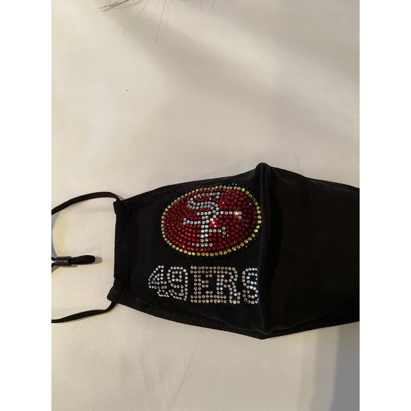 San Francisco 49ers Bling Rhinestone Face Mask Side Logo - Picture 9 of 10